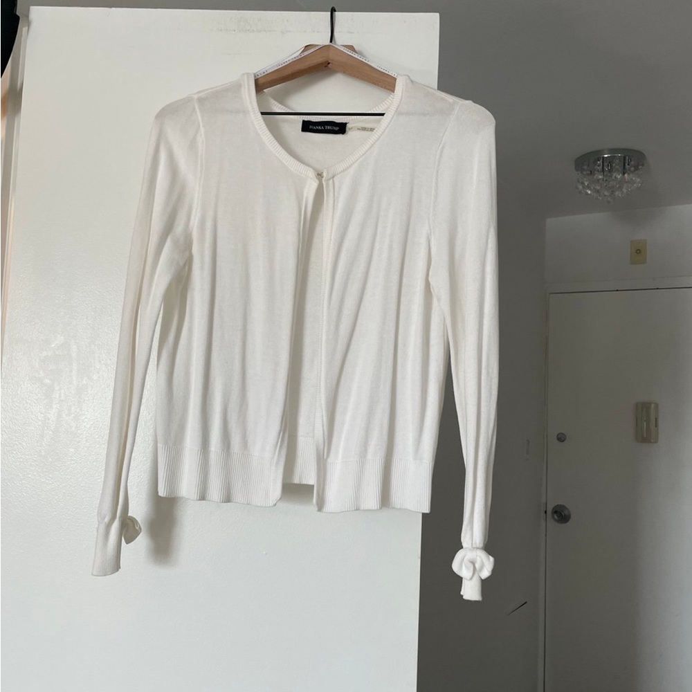 White Bow Sleeve Cardigan Sz S